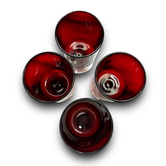 Arcoroc Luminarc France Cavalier Ruby Red Glass 6oz  4" Wine Cocktail Cordial 4 - Picture 2 of 8